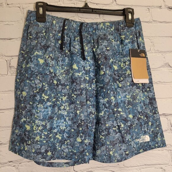 The North Face Men's Wander Short - Beta Blue Lichen Print - Picture 1 of 7